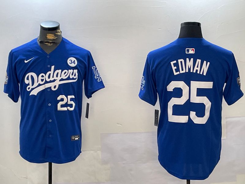 Men Los Angeles Dodgers #25 Edman Blue Game 2024 Nike MLB Jersey style 11211->los angeles dodgers->MLB Jersey